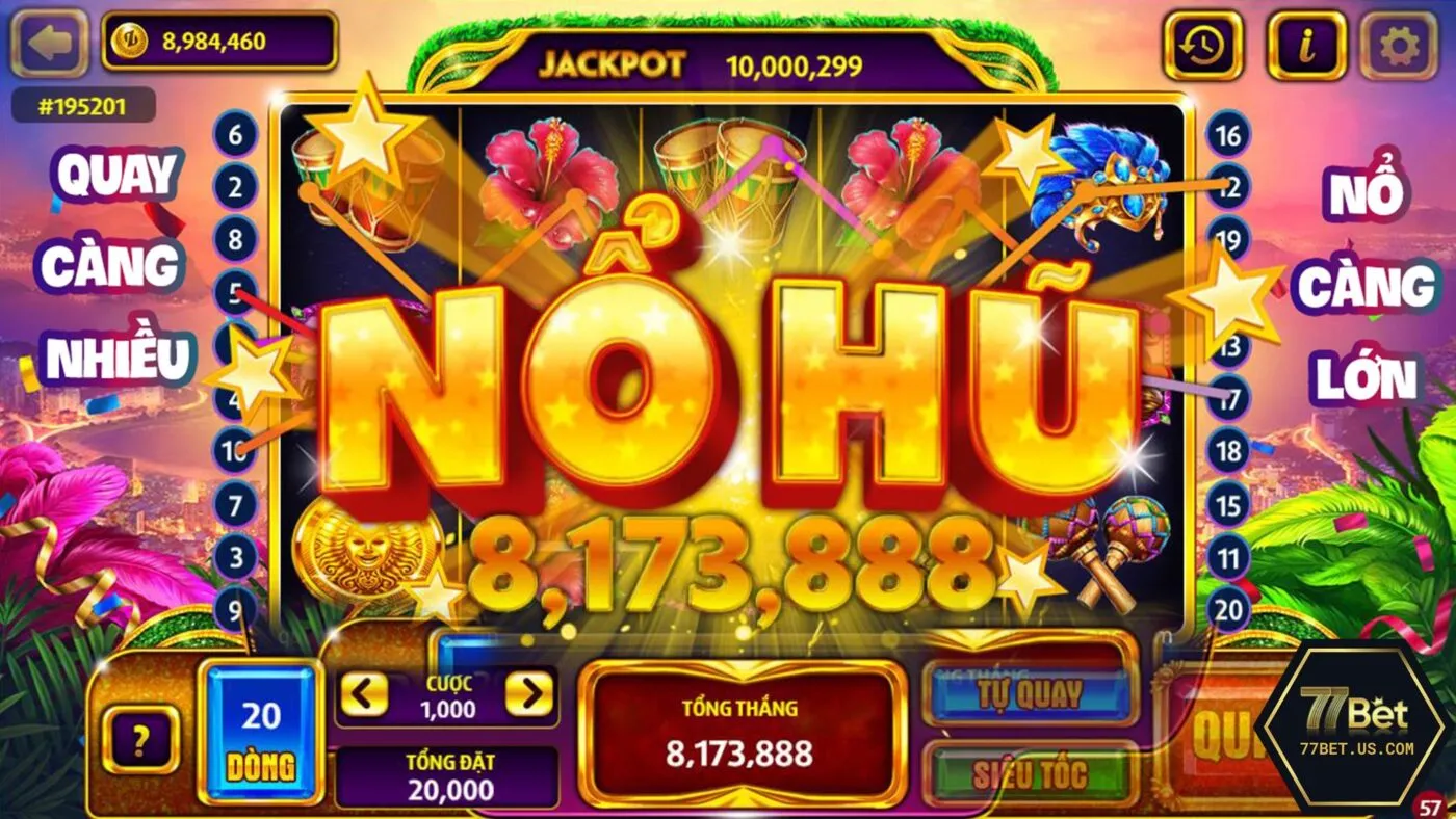 Một số sản phẩm cược Nổ hũ 77Bet phổ biến 